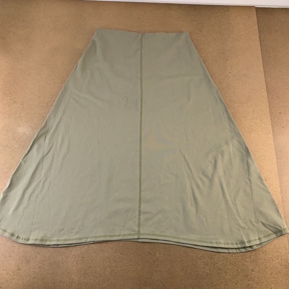Parni Women's Size XL Green Tea Heavy Jersey Pull On Cayman Midi Skirt NWT *Flaw
